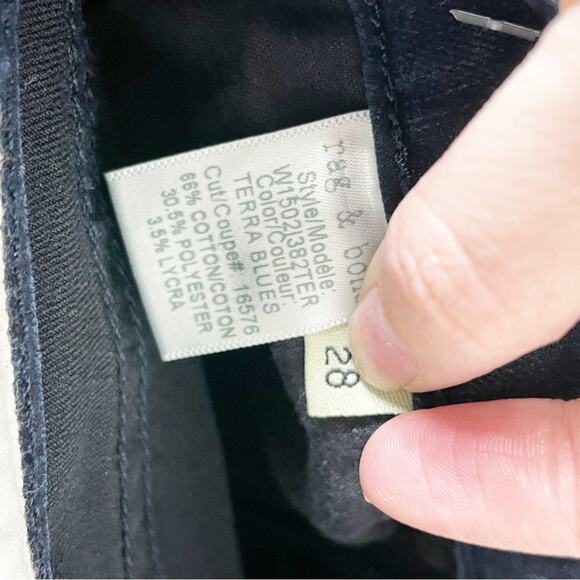 Rag & Bone Terra Blues Distressed Skinny Jeans Dark Wash Size 28 - Picture 8 of 12